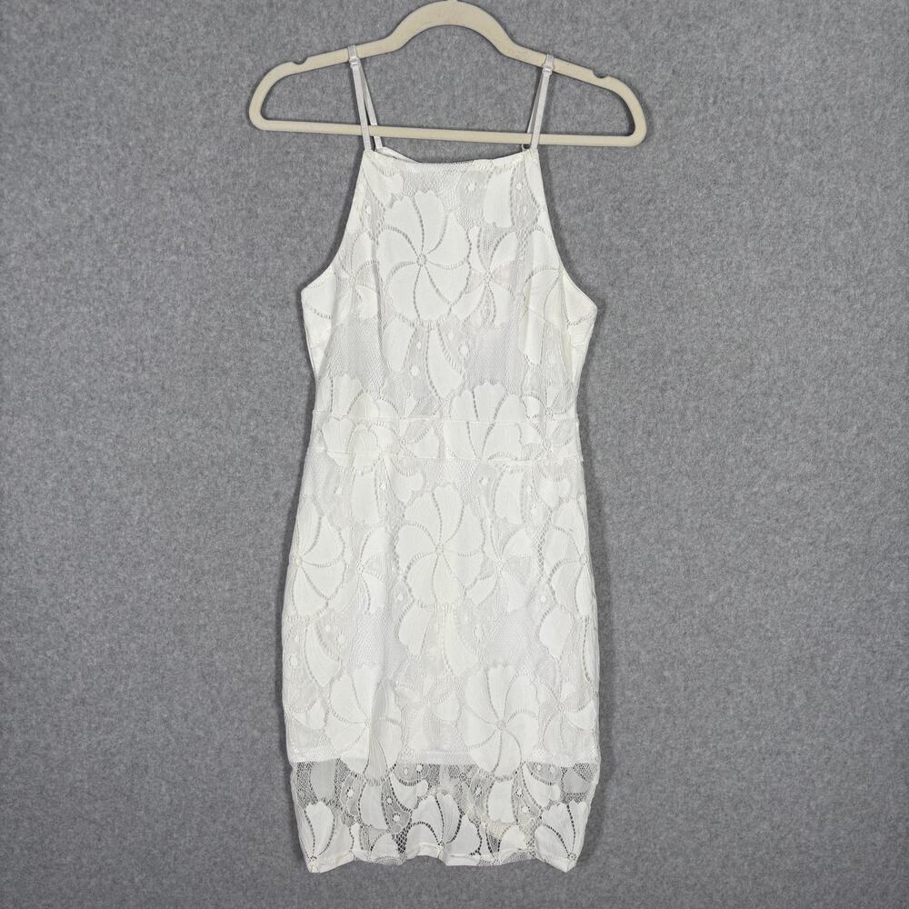 Meaneor Lace Pencil Dress Small Sheer Back Romantic Bachelorette‎ Resort Cruise